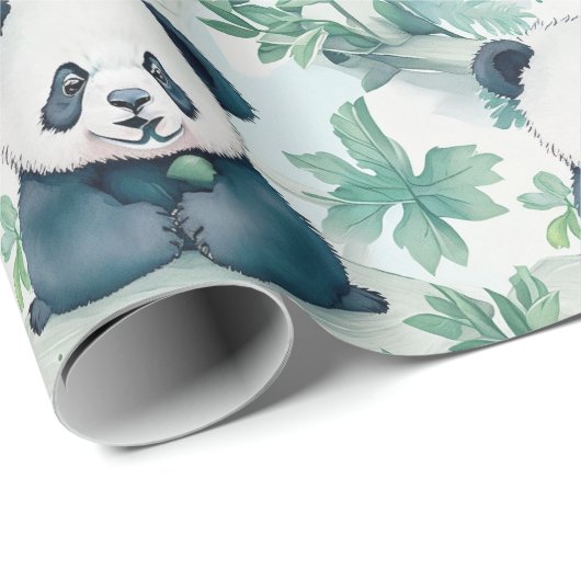 Cute panda en bamboeboom cadeaupapier (Rol Hoek)
