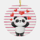 Cute Panda en hart Keramisch Ornament (Voorkant)
