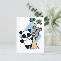 Cute Panda en Koala - Amanda Roos Briefkaart