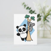 Cute Panda en Koala - Amanda Roos Briefkaart (Staand voorkant)