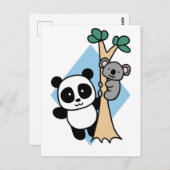 Cute Panda en Koala - Amanda Roos Briefkaart (Voorkant / Achterkant)