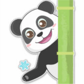 Cute panda en sneeuwvlokken sticker (Voorkant)