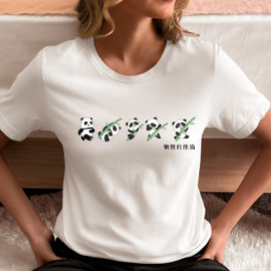 Cute Panda Evolutie T-Shirt – Bamboe Levensfasen