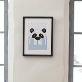 Cute Panda Face Colorblock Poster