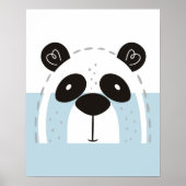 Cute Panda Face Colorblock Poster (Voorkant)