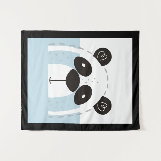 Cute Panda Face Colorblock Wandkleed (Voorkant (horizontaal))
