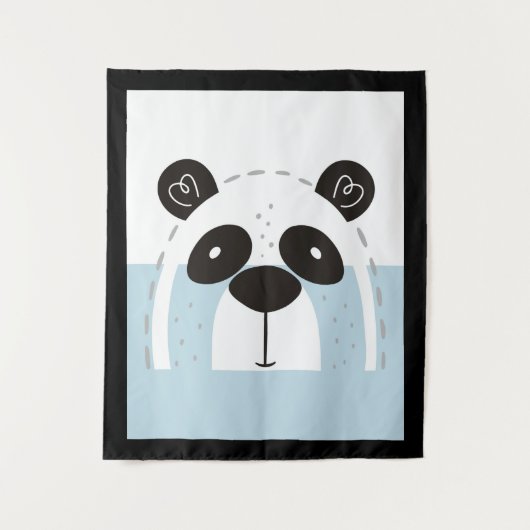 Cute Panda Face Colorblock Wandkleed (Voorkant)