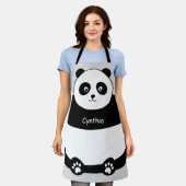 Cute Panda Face Funny All-Over Print Schort (Gedragen)