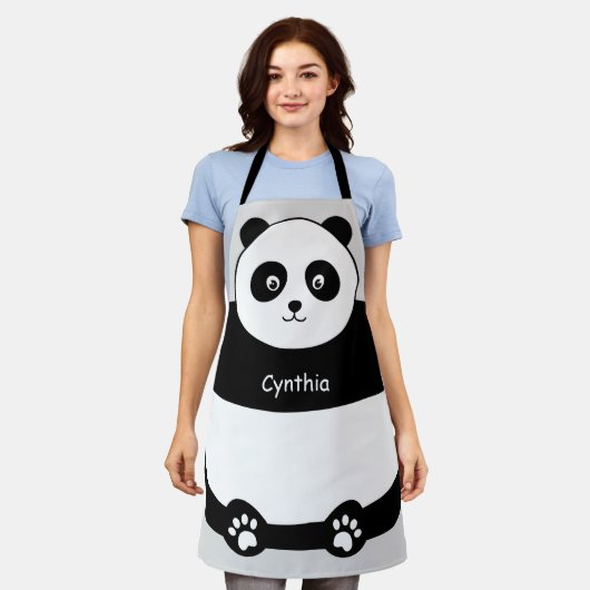 Cute Panda Face Funny All-Over Print Schort (Gedragen)