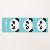 Cute Panda Face Kawaii Persoonlijk Blauw Patroon Yogamat (Voorkant (horizontaal))