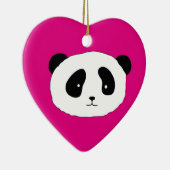 Cute Panda Face motief roze Keramisch Ornament (Rechts)