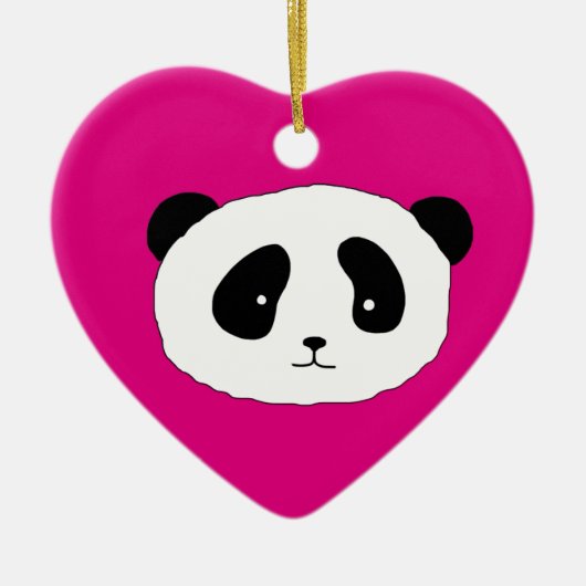 Cute Panda Face motief roze Keramisch Ornament (Voorkant)