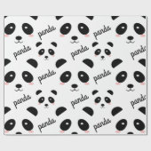 Cute Panda Face Pattern Birthday White Cadeaupapier (Vlak)
