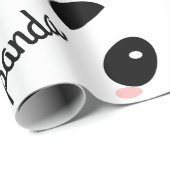 Cute Panda Face Pattern Birthday White Cadeaupapier (Rol Hoek)