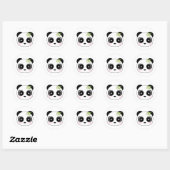 Cute panda face ronde sticker (Vel)