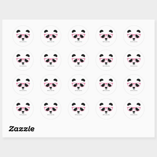 Cute Panda Face Ronde Sticker (Vel)