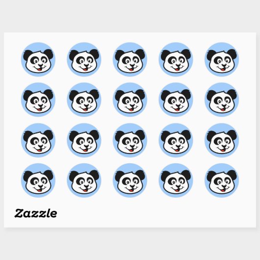 Cute Panda Face Ronde Sticker (Vel)