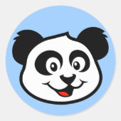 Cute Panda Face Ronde Sticker (Voorkant)