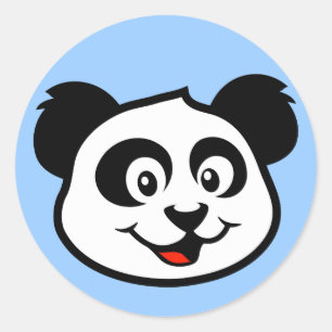Cute Panda Face Ronde Sticker