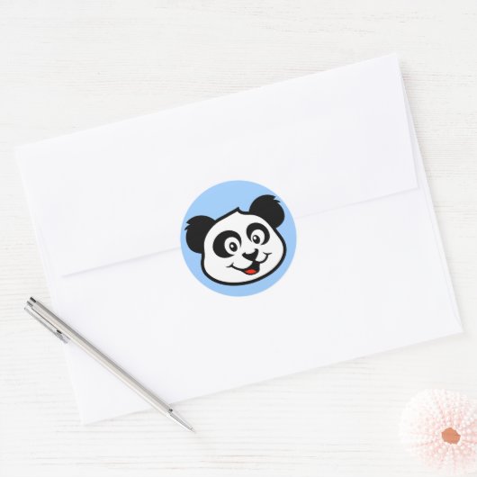 Cute Panda Face Ronde Sticker (Envelop)