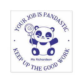 Cute Panda Fantastic Job Teacher Aanmoediging Zelfinktende Stempel