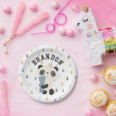 Cute Panda First Birthday ballon Papieren Bordje (Feest)