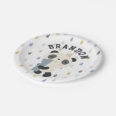 Cute Panda First Birthday ballon Papieren Bordje (Gekanteld)