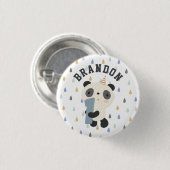  Cute Panda First Birthday Ronde Button 3,2 Cm (Voorkant /achterkant)