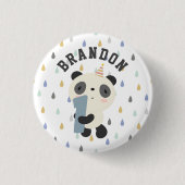 Cute Panda First Birthday Ronde Button 3,2 Cm (Voorkant)