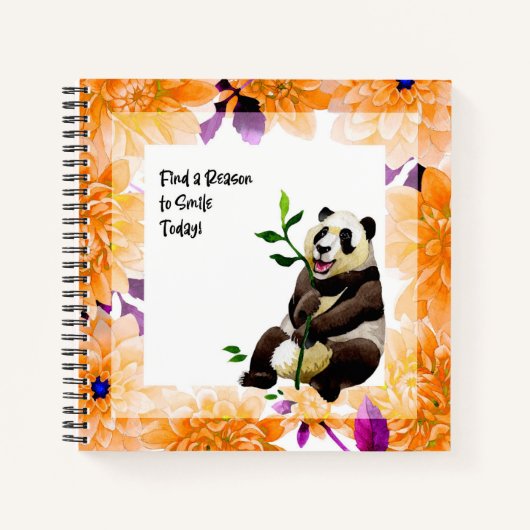 Cute Panda & Floral Lijst Notitieboek (Voorkant)