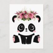 Cute panda florale kroon briefkaart (Voorkant)