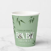 Cute Panda & Foliage Neutraal Baby shower Papieren Bekers (Voorkant)