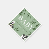 Cute Panda & Foliage Neutraal Baby shower Servet (Hoek)