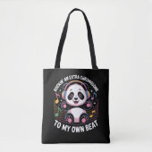 Cute Panda Funny Quotes Tote Bag (Voorkant)