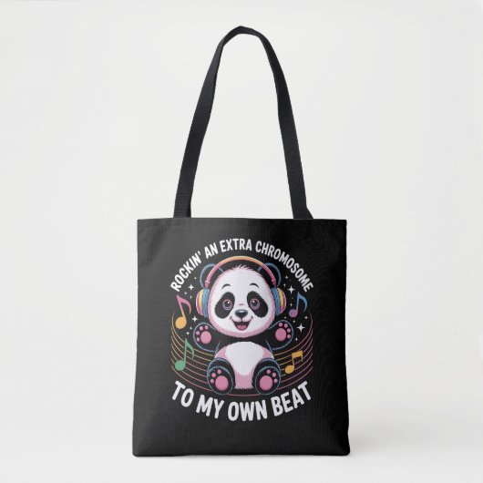 Cute Panda Funny Quotes Tote Bag (Voorkant)