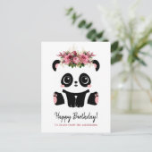 Cute panda Gefeliciteerd gepersonaliseerd  Briefkaart (Staand voorkant)