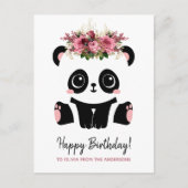 Cute panda Gefeliciteerd gepersonaliseerd  Briefkaart (Voorkant)