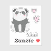 Cute Panda - Gepersonaliseerde Kinderen Sticker (Vel)
