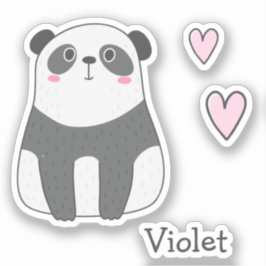 Cute Panda - Gepersonaliseerde Kinderen Sticker