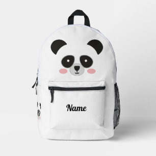 Cute Panda Gezicht Persoonlijk – Aangepaste Naam Bedrukte Rugzak