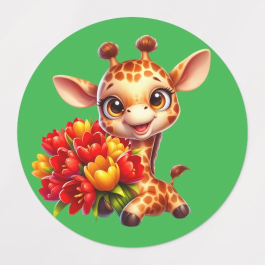 Cute Panda, Giraffe, and Rabbit Sticker Sheet with (Design 2)