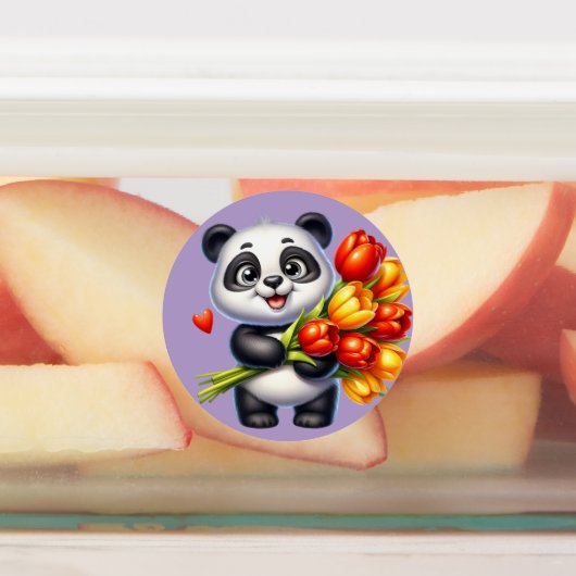 Cute Panda, Giraffe, and Rabbit Sticker Sheet with (Aangebracht)