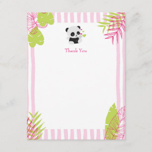 Cute Panda Girl Baby shower Bedankt voor je kaarte