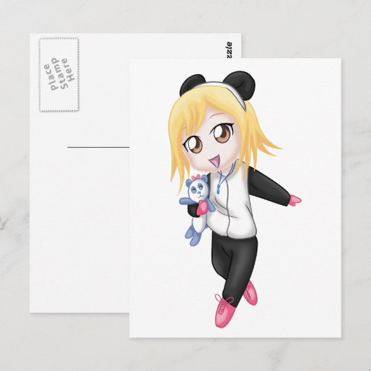 Cute Panda Girl Briefkaart (Voorkant / Achterkant)