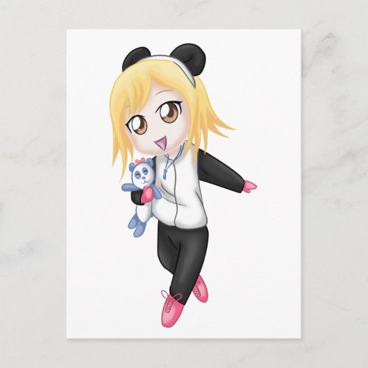 Cute Panda Girl Briefkaart (Voorkant)