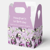 Cute Panda Girl Soft Paars Pattern 1ste verjaardag Bedankdoosjes (Geopend)