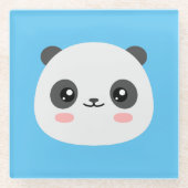 Cute Panda Glazen Onderzetter (Voorkant)