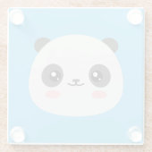 Cute Panda Glazen Onderzetter (Achterkant)