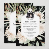Cute Panda Greenery Baby shower Gender Neutral Kaart (Voorkant / Achterkant)