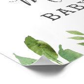 Cute Panda Greenery Baby shower Neutral Welcome Poster (Hoek)